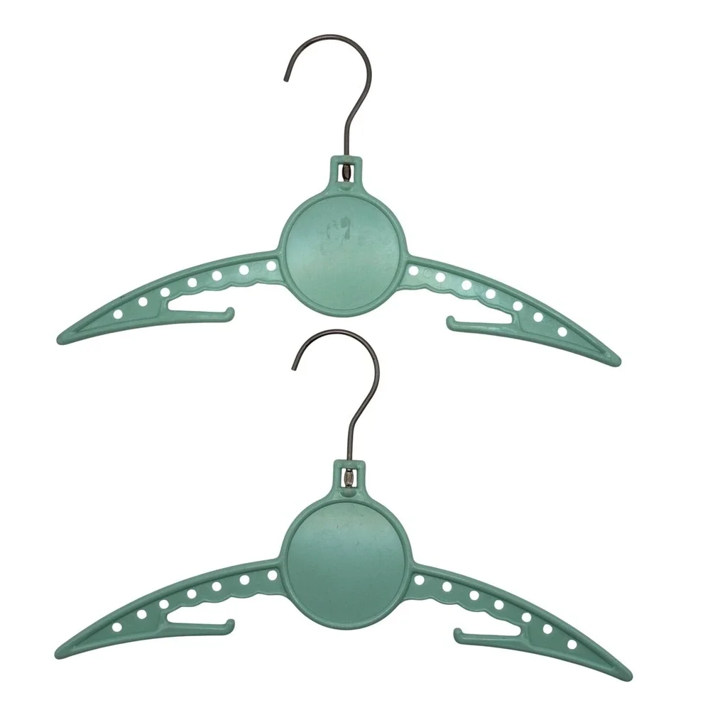 Vintage Clarolyte Plastic Baby Hangers Mint Green Poodle Lamb Set of 2 Retro 50s